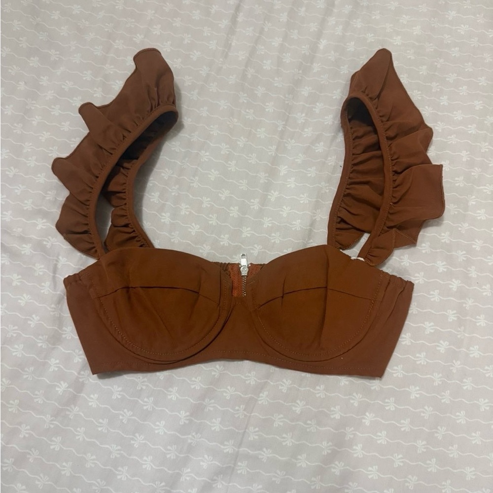 Brown Ruffled skirt set